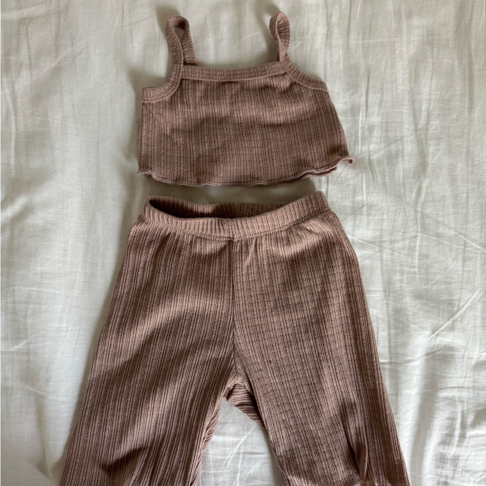 Essentials baby girl ribbed set size 0-3m